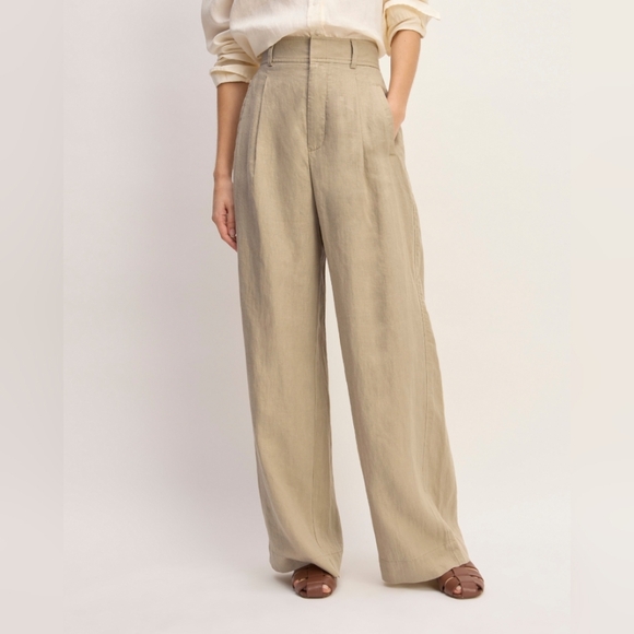 Everlane Pants - Everlane Linen Way-High® Drape Pant in Trench Coat Khaki, Size 10